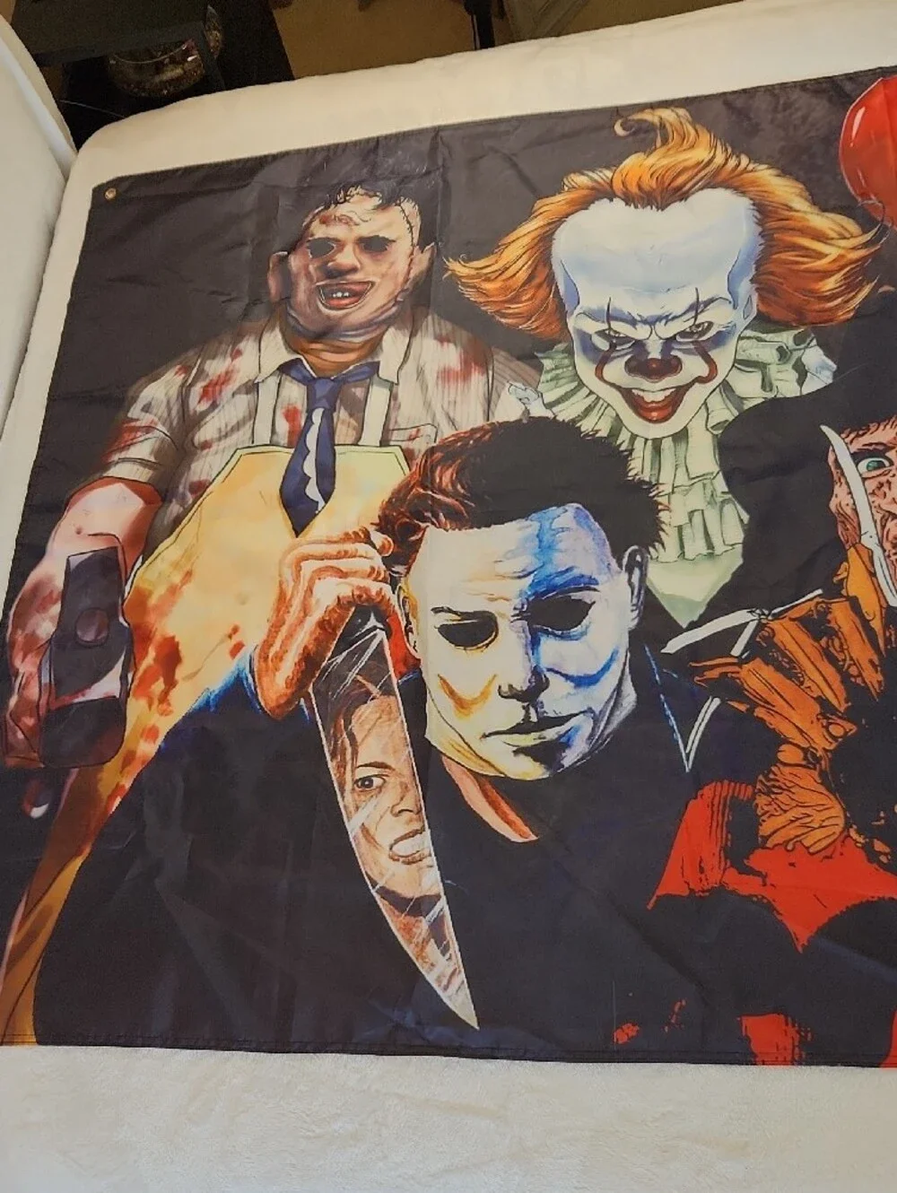 Horror Icons Black and Red Wall Tapestry 45.5 x 80 inches